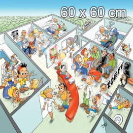 Optie: Bedrukking achterzijde, cartoon:: 60 x 60 Tandartsenpraktijk (04.003)